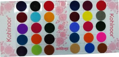 

Kohinoor Size-1,set-1, multi round for women Women Multicolor Bindis(Stick on)