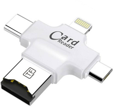 

Oxza 4 in 1 OTG Four ports lightning + Type C + Micro USB + USB Card Reader(White)
