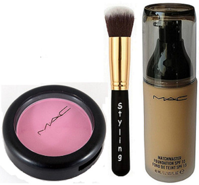 

styling Makeup brush,matchmaster foundation SPF 15 & Pink shade Blusher(Set of 3)