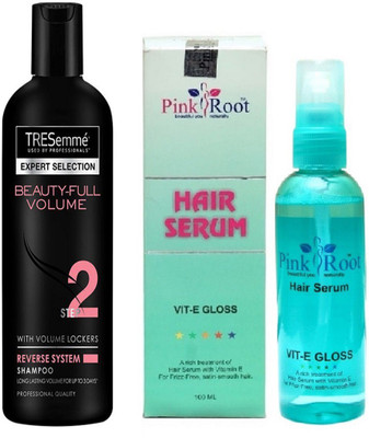 

Pink Root Hair Serum (100ml) and TRESemme Beauty-Full Volume 2 Shampoo(Set of 2)