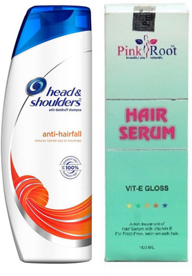 

Pink Root Hair Serum and Head & Shoulder Anti-Hairfall Shampoo(Set of 2)