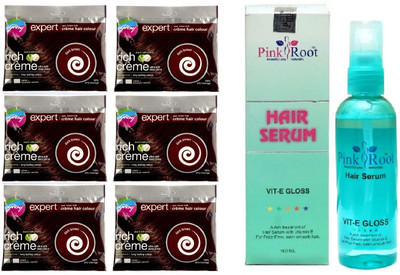 

Pink Root Hair Serum and GODREJ EXPERT Rich Me 4.06 Dark Brown 6 Pcs(Set of 7)