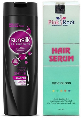 

Pink Root Hair Serum and Stunning Black Shine Shampoo(Set of 2)