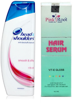 

Pink Root Hair Serum and Head & Shoulder Smooth & Silky Shampoo(Set of 2)