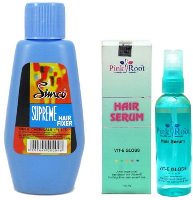 

Pink Root Hair Serum and Simco Supreme Hair Fixer 100g(Set of 2)