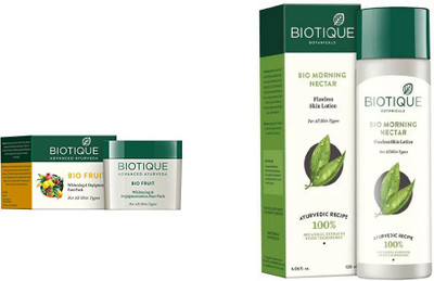 

BIOTIQUE BIO Morning Nectar Flawless Skin Moisturizer, Fruit Whitening And Depigmentation Face Pack(Set of 2)