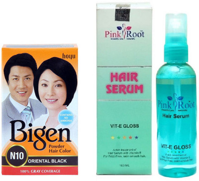 

Pink Root Hair Serum and Bigen Powder Hair Color N10 (Oriental Black)(Set of 2)