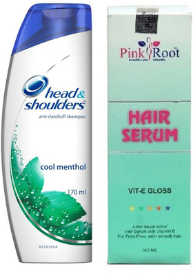 

Pink Root Hair Serum and Head & Shoulder Cool Menthol Shampoo(Set of 2)