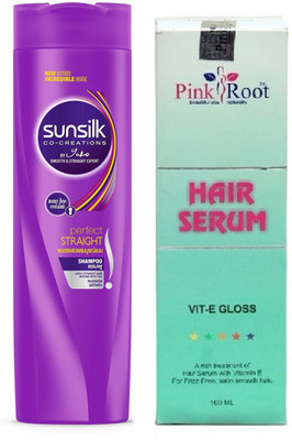 Pink Root Hair Serum and Perfect Straight Shampoo(Set of 2)