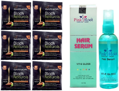 

Pink Root Hair Serum and GARNIER Black Naturals 2.0 Original Black 6 Pcs(Set of 7)