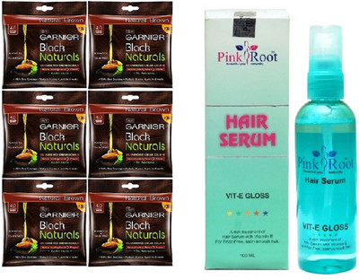

Pink Root Hair Serum and GARNIER Black Naturals 4.0 Natural Brown 6 Pcs(Set of 7)
