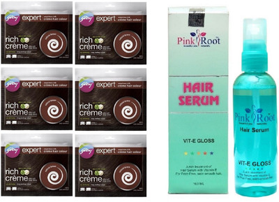 

Pink Root Hair Serum and GODREJ EXPERT Rich Me 4.00 Natural Brown 6 Pcs(Set of 7)