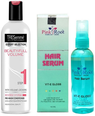 

Pink Root Hair Serum (100ml) and TRESemme Beauty-Full Volume 1 Pre-Wash Conditioner(Set of 2)
