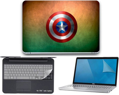 

Gallery 83 camptain america shield wallpaper 3 in 1 combo pack with laptop skin sticker decal, key guard, Screen protector all are laptop 15.6 inch Combo Set 3370 vinyl Laptop Decal 15.6 Combo Set