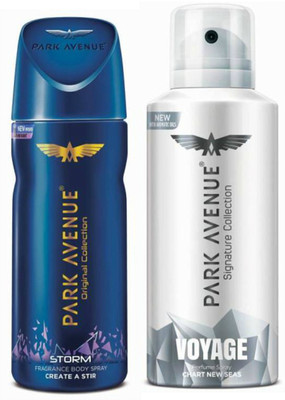 

Park Avenue One Storm, One Voyage Signature Deodorant Combo for Men(Pack of 2) Deodorant Spray - For Men(200 g, Pack of 2)