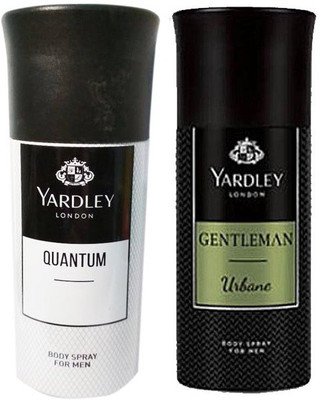 

Yardley Body Spray For Men Quantum And Gentleman Urbane Combo Pack 150 Ml Each Body Spray - For Men(300 ml, Pack of 2)