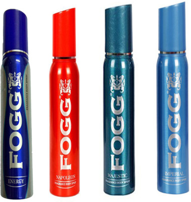 

Fogg NAPOLEON DEODORANT 120 ML+ MAJESTIC DEODORANT 120 ML+ IMPERIAL DEODORANT 120 ML+ ENERGY DEODORANT 120 ML Deodorant Spray - For Men & Women(120 ml, Pack of 4)