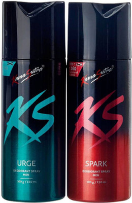 

KS URGE & SPARK Body Spray - For Men(300 ml, Pack of 2)
