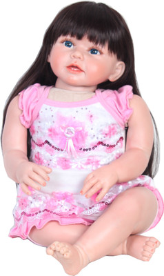 

Ritzkart 1 year Realistic Baby Dolls 29 inch long & Soft Silicone Skin Care baby for Children Best Gift playmate Dolls Kids(Pink)