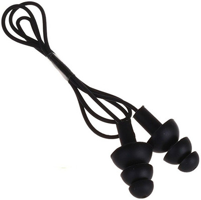 

QUINERGYS ™ Eerie black - Swimming Earplugs Nose Clip Waterproof Soft Silicone Ear Plug(Black)