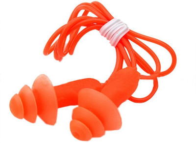

QUINERGYS ® Deep Orange - Soft Silicon Ear Plugs With Silica Strap Waterproof, Comfortable In Case Ear Plug(Orange)