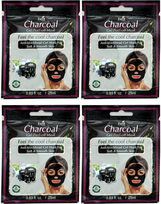 

Yash Herbal Charcoal Anti-Blackhead Gel Peel-off Mask for Soft & Smoth Skin (Pack of 4) Removes black-heads and dust (100 ml)(100 ml)