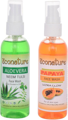 

Econature Ultra Glow Papaya Face Wash & Aloevera Neem Tulsi Face Wash(200 ml)