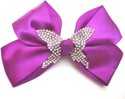 

LOOK NEW Purple Butterfly Diamante Hair Bow Clip Hair Clip(Purple)