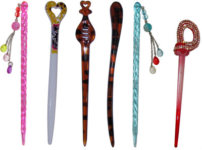 

KOOK Combo of Multi Color Juda Sticks Bun Stick(Multicolor)