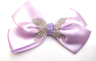 

LOOK NEW Lilac Butterfly Diamante Hair Bow Clip Hair Clip(Purple)