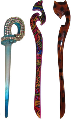 

BULKEY Combo of Multi Color Juda Sticks Bun Stick(Multicolor)