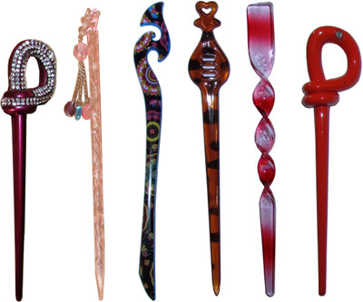 

KOOK Combo of Multi Color Juda Sticks Bun Stick(Multicolor)