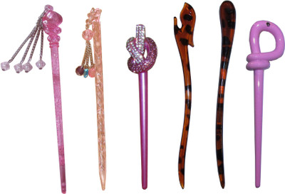 

SHOOKRA Combo of Multi Color Juda Sticks Bun Stick(Multicolor)