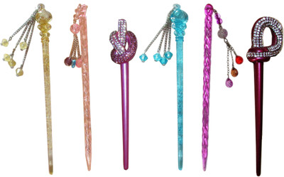 

GIMU Combo of Multi Color Juda Sticks Bun Stick(Multicolor)