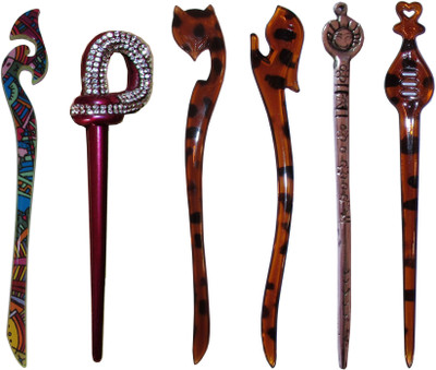 

GOPIYA Combo of Multi Color Juda Sticks Bun Stick(Multicolor)