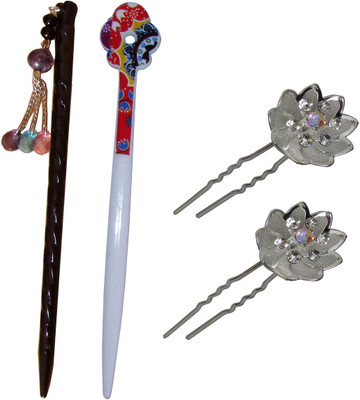 

BEEP Combo of Multi Color Juda Sticks Bun Stick(Multicolor)