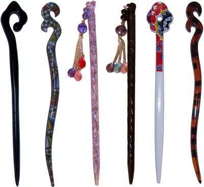 

GRAH Combo of Multi Color Juda Sticks Bun Stick(Multicolor)