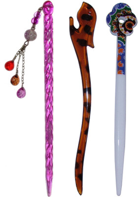 

SHOOK Combo of Multi Color Juda Sticks Bun Stick(Multicolor)