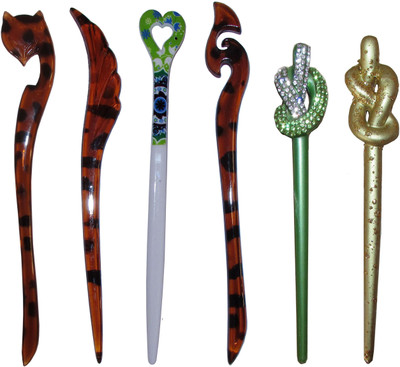 

GEEREESH Combo of Multi Color Juda Sticks Bun Stick(Multicolor)