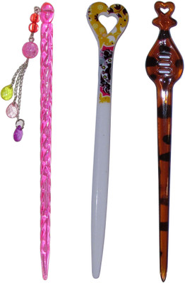 

GUJRAT Combo of Multi Color Juda Sticks Bun Stick(Multicolor)