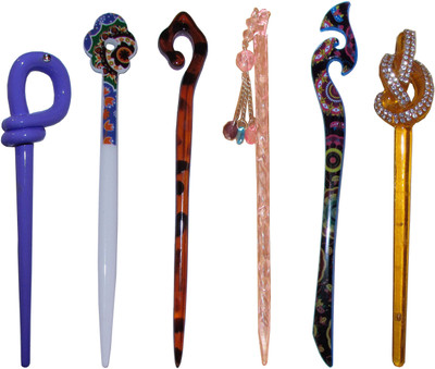 

ROOK Combo of Multi Color Juda Sticks Bun Stick(Multicolor)