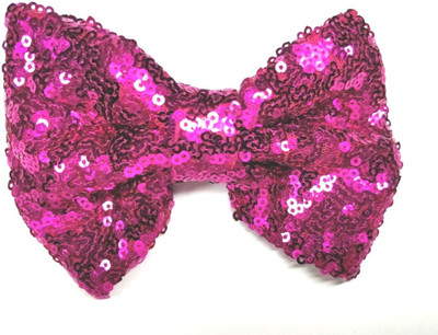 

LOOK NEW Hot Pink All Sequin Shiny Hair Bow Clip Hair Clip(Pink)