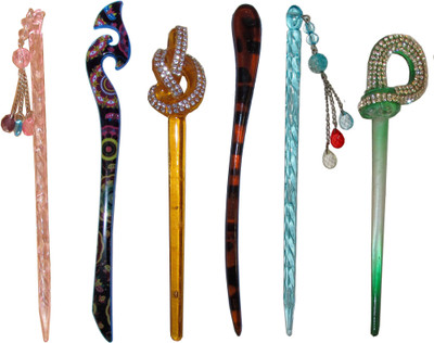 

RAKSH Combo of Multi Color Juda Sticks Bun Stick(Multicolor)