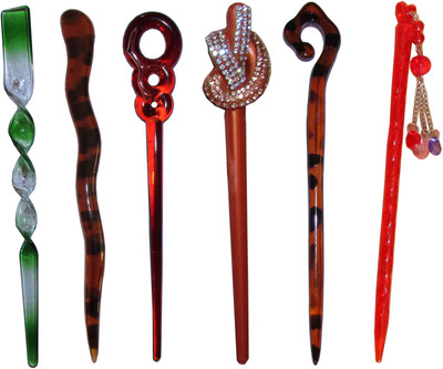 

GURUKUL Combo of Multi Color Juda Sticks Bun Stick(Multicolor)