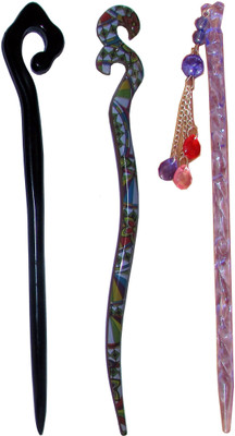

PAHACHAN Combo of Multi Color Juda Sticks Bun Stick(Multicolor)