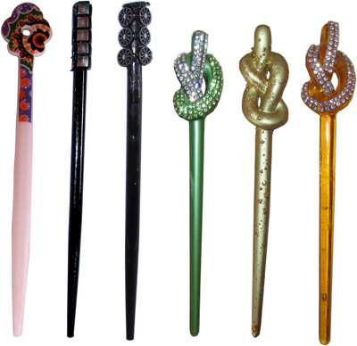

ROOK Combo of Multi Color Juda Sticks Bun Stick(Multicolor)