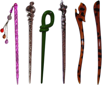 

BEEP Combo of Multi Color Juda Sticks Bun Stick(Multicolor)