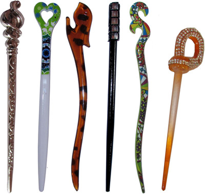 

GIMU Combo of Multi Color Juda Sticks Bun Stick(Multicolor)
