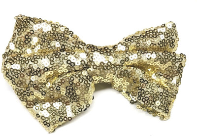 

LOOK NEW Golden All Sequin Shiny Hair Bow Clip Hair Clip(Gold)