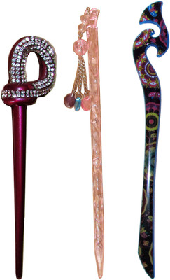 

GEETY Combo of Multi Color Juda Sticks Bun Stick(Multicolor)
